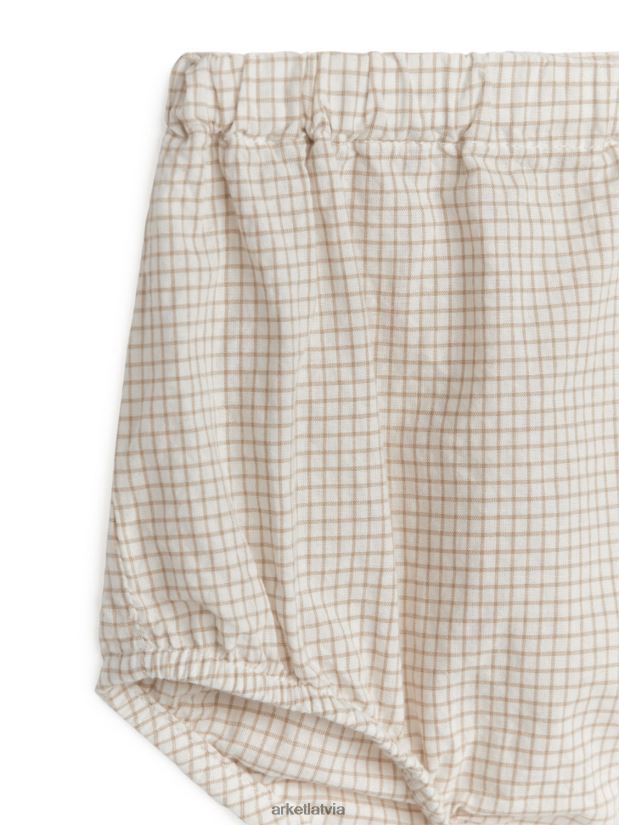 bērni ARKET seersucker bloomers apģērbs bēšs/čeks DT8RBB1703
