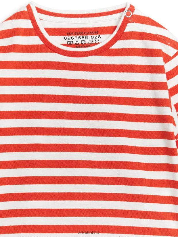bērni ARKET tops ar garām piedurknēm apģērbs sarkans/bez balts DT8RBB1725