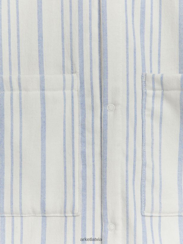 bērni ARKET kokvilnas pludmales halāts apģērbs balts/zils DT8RBB1667