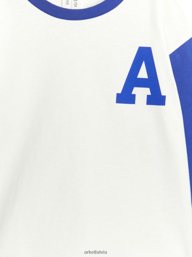 bērni ARKET augstskolas t-krekls apģērbs balts/zils DT8RBB1502