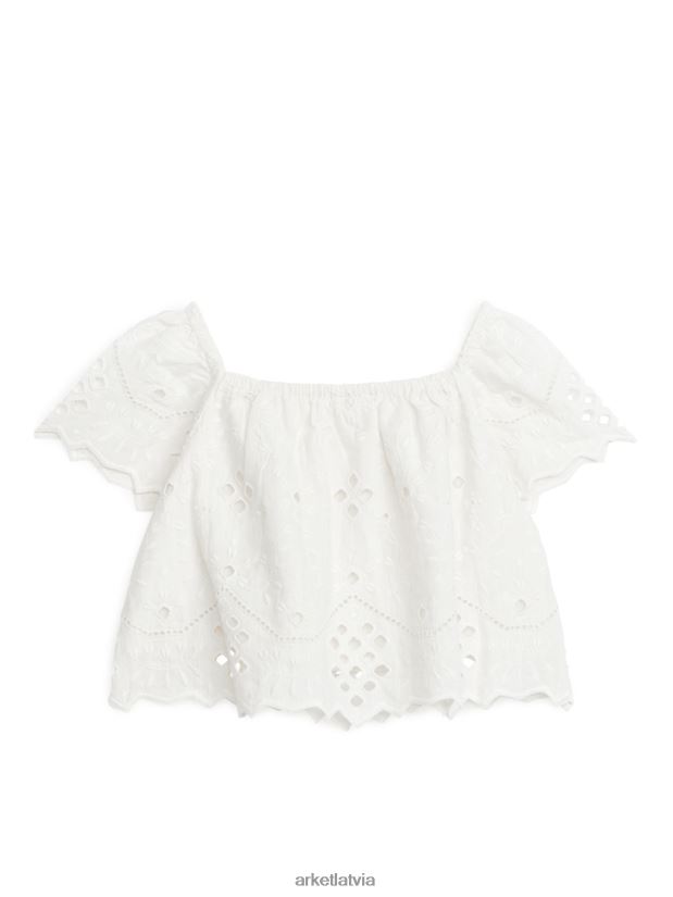 bērni ARKET broderie anglaise blūze apģērbs balts DT8RBB1456