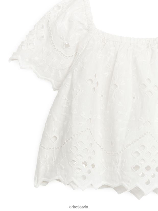 bērni ARKET broderie anglaise blūze apģērbs balts DT8RBB1456