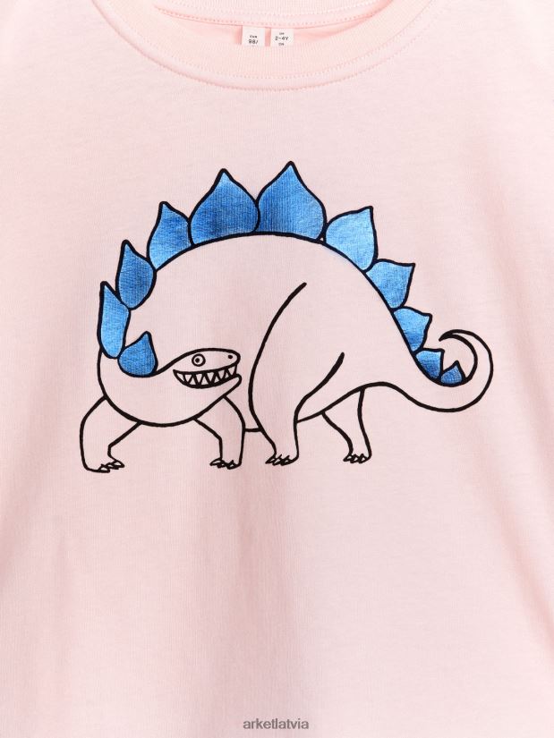 bērni ARKET plata piegriezuma t-krekls apģērbs bēšs/dino DT8RBB1510