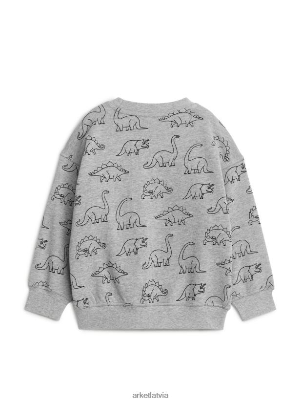 bērni ARKET relaksēts sporta krekls apģērbs pelēks/dino DT8RBB1509