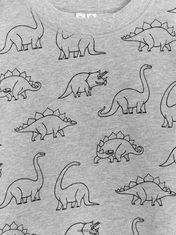 bērni ARKET relaksēts sporta krekls apģērbs pelēks/dino DT8RBB1509