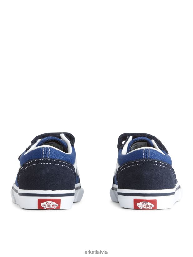 bērni ARKET vans toddler old skool hook and loop trenažieri apavi tumši zils/balts DT8RBB1398