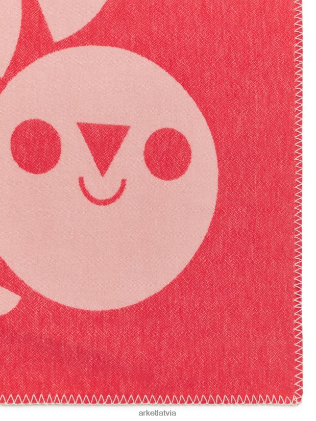 unisex ARKET mākslinieku izdevuma kokvilnas sega mājas piederumi sarkans/balts DT8RBB1727