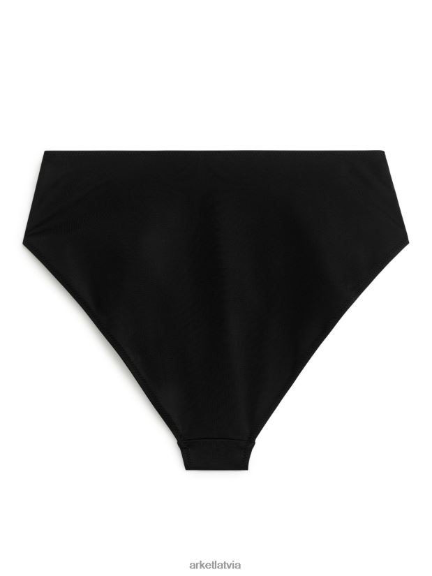 sievietes ARKET bikini apakšdaļa ar augstu jostasvietu apģērbs melns DT8RBB610