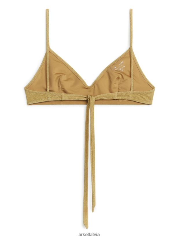 sievietes ARKET mirdzošs bikini tops apģērbs zelts DT8RBB616