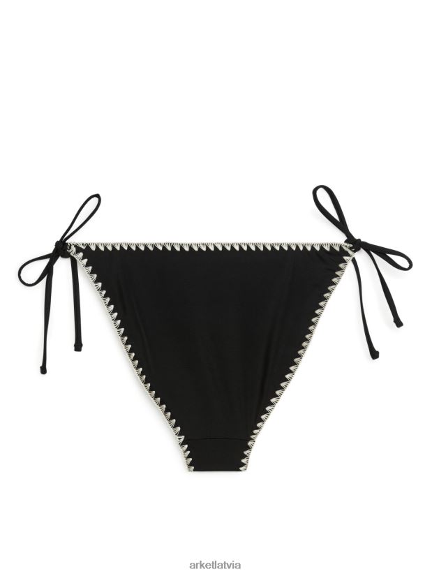 sievietes ARKET sasiet tanga bikini apakšā apģērbs melns/balts DT8RBB609