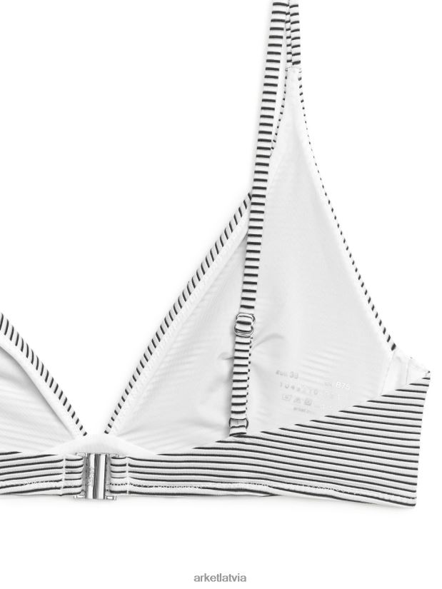 sievietes ARKET svītrains bikini tops apģērbs balts/zils DT8RBB625