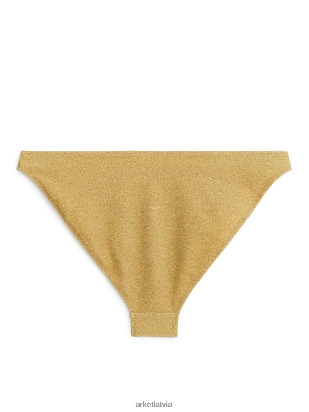 sievietes ARKET vidukļa vidū mirdzoša bikini apakšdaļa apģērbs zelts DT8RBB618