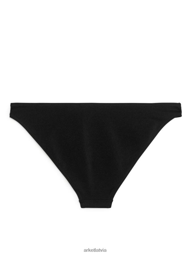 sievietes ARKET zema jostasvieta spīdīga bikini apakšdaļa apģērbs melns DT8RBB587