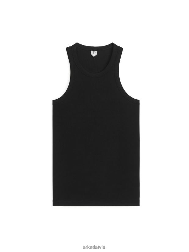 sievietes ARKET rib racer tank top apģērbs melns DT8RBB382