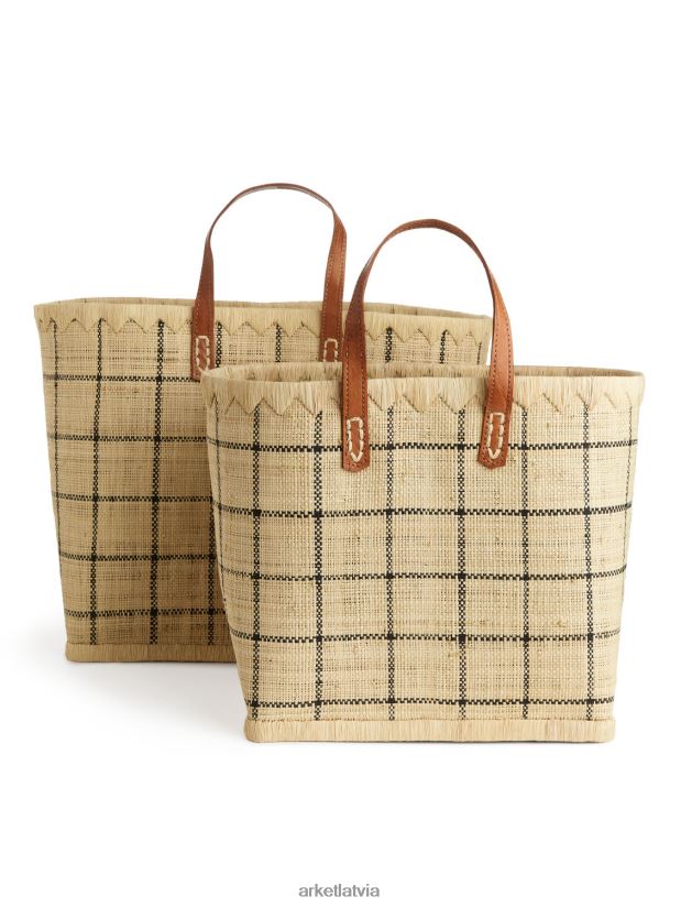 unisex ARKET amatniecības mazo rafijas somu pasaule somas bēšs/melns DT8RBB757