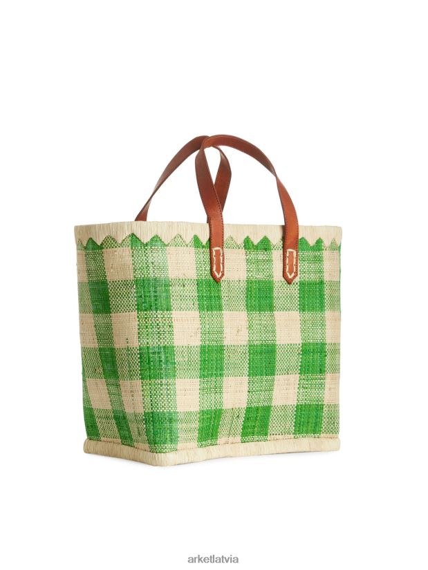 unisex ARKET amatniecības mazo rafijas somu pasaule somas zaļš/bēšs DT8RBB752