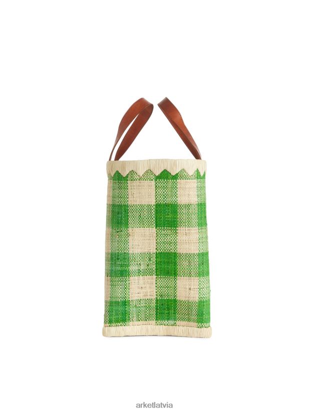 unisex ARKET amatniecības mazo rafijas somu pasaule somas zaļš/bēšs DT8RBB752