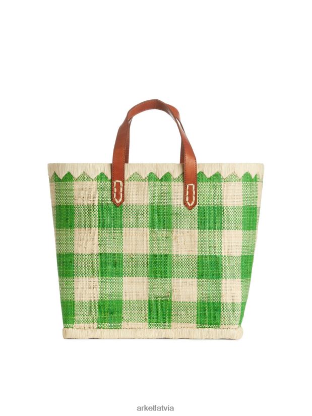 unisex ARKET amatniecības mazo rafijas somu pasaule somas zaļš/bēšs DT8RBB752