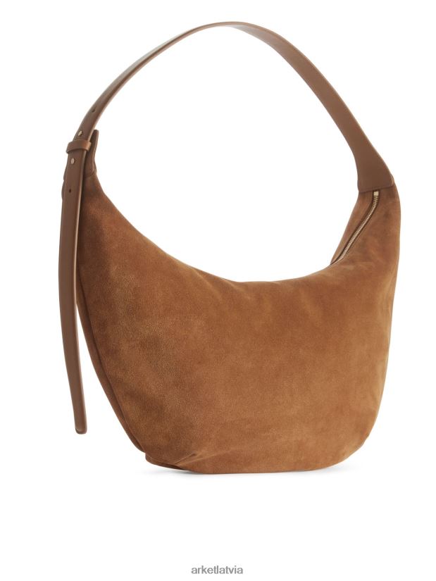 unisex ARKET izliekta zamšādas soma somas karameļu brūns DT8RBB763