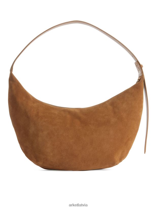 unisex ARKET izliekta zamšādas soma somas karameļu brūns DT8RBB763