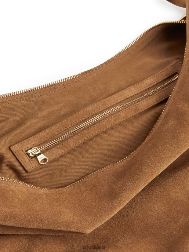 unisex ARKET izliekta zamšādas soma somas karameļu brūns DT8RBB763