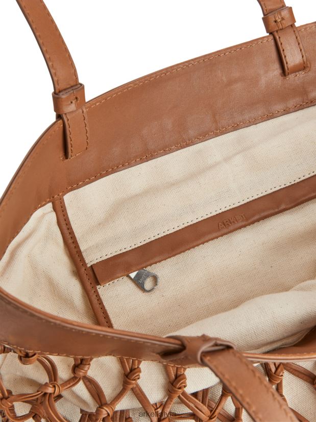unisex ARKET pīts ādas toba somas brūns / gandrīz balts DT8RBB771