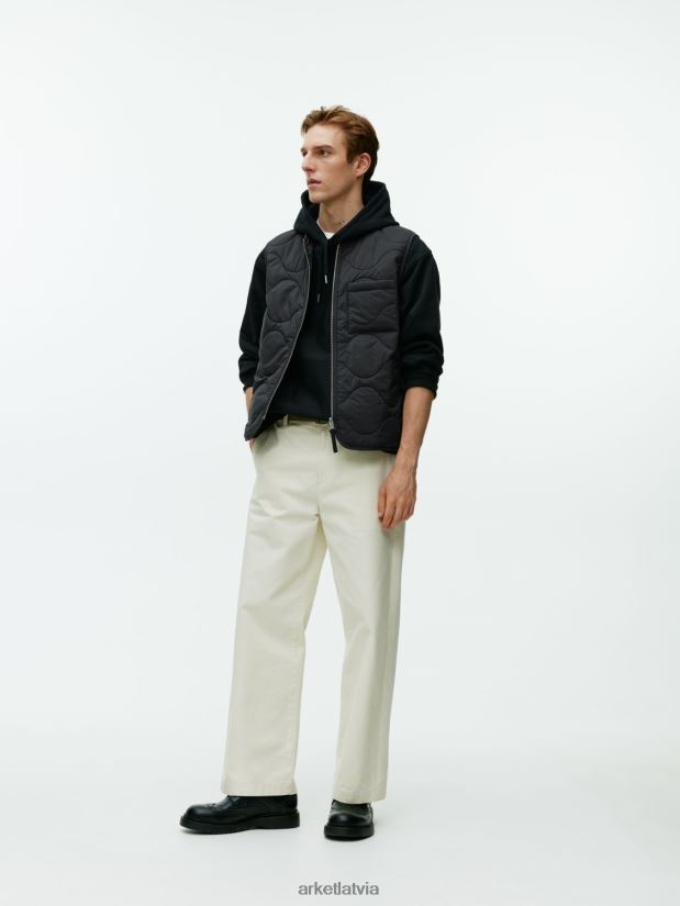 vīriešiem ARKET stepēta oderes veste apģērbs melns DT8RBB1160