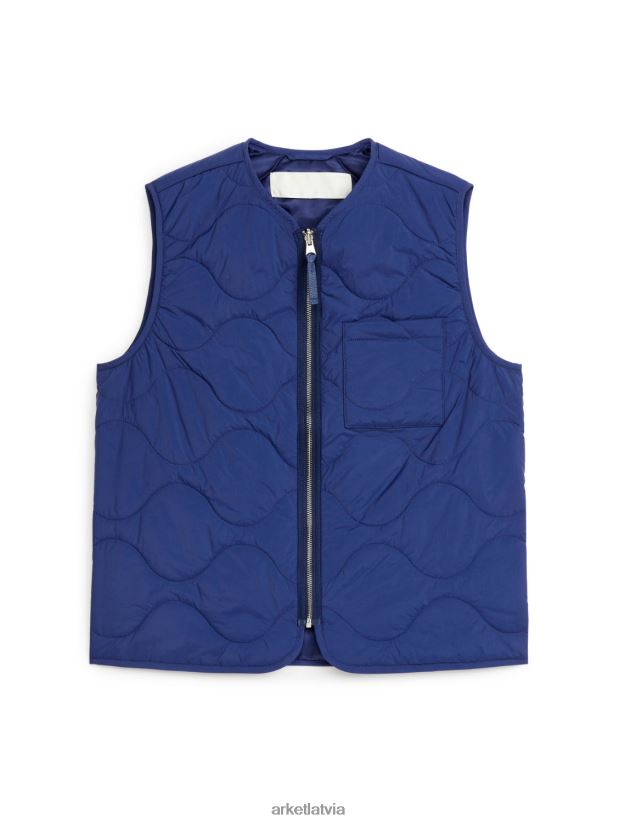 vīriešiem ARKET stepēta oderes veste apģērbs zils DT8RBB1163