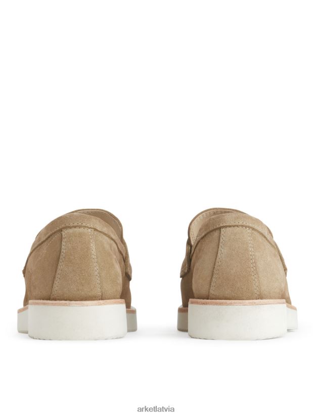 vīriešiem ARKET zamšādas-vibram loafers apavi bēšs DT8RBB1275